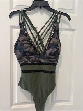 Camo Strappy One-Piece Swimsuit